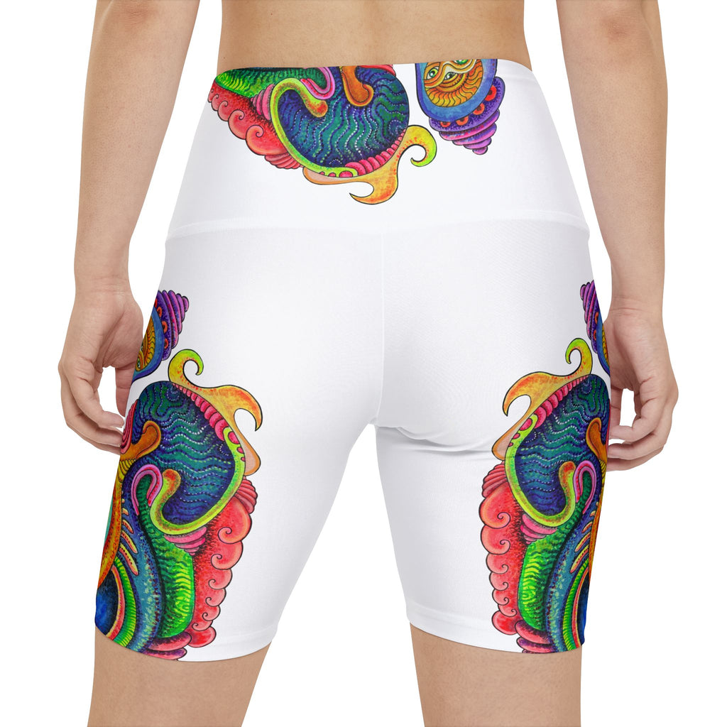 Psychedelic Paisley Women's Workout Shorts — Vibrant All-Over Print. #d87544670