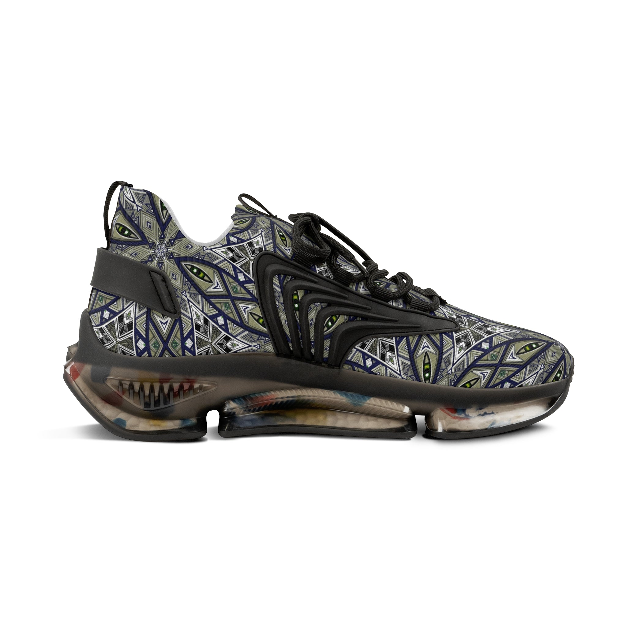 Kaleidoscope Geo Mesh Sneakers — Men's Patterned Athletic Shoes