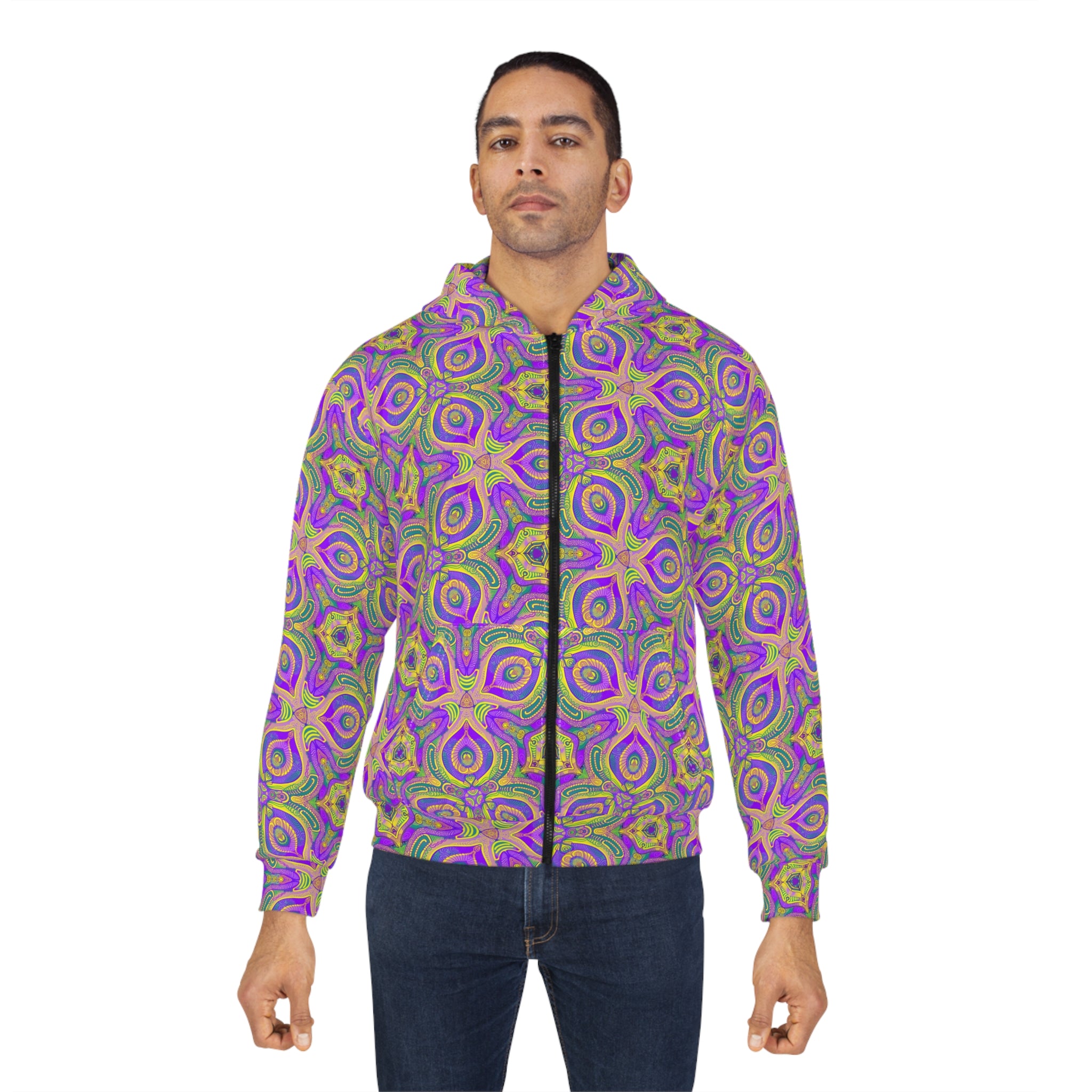 Psychedelic Kaleidoscope Zip Hoodie #f145435