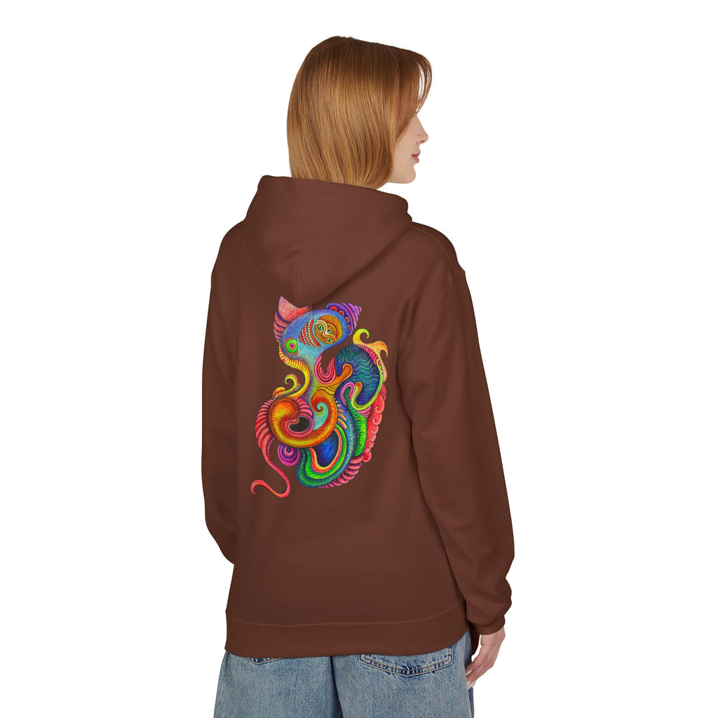 Psychedelic Abstract Snake Hoodie — Colorful Surreal Art Pullover #ggd76467