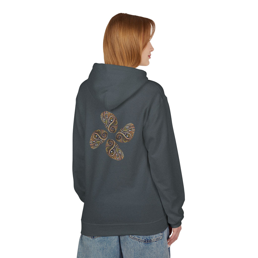 Leaf Pattern Hoodie — Boho Tribal Feather Design Pullover #f8635678