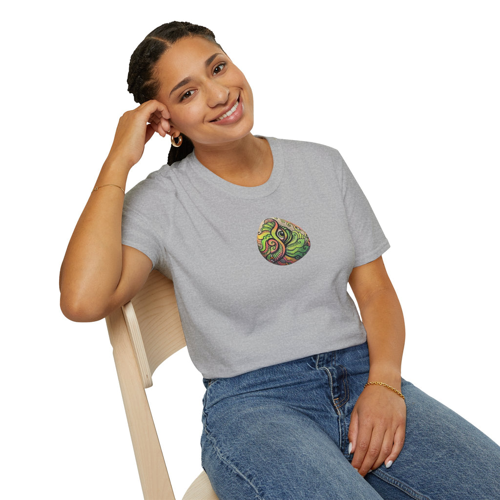 Psychedelic Green Mandala T-Shirt — Abstract Tribal Circle Art Tee #h84210