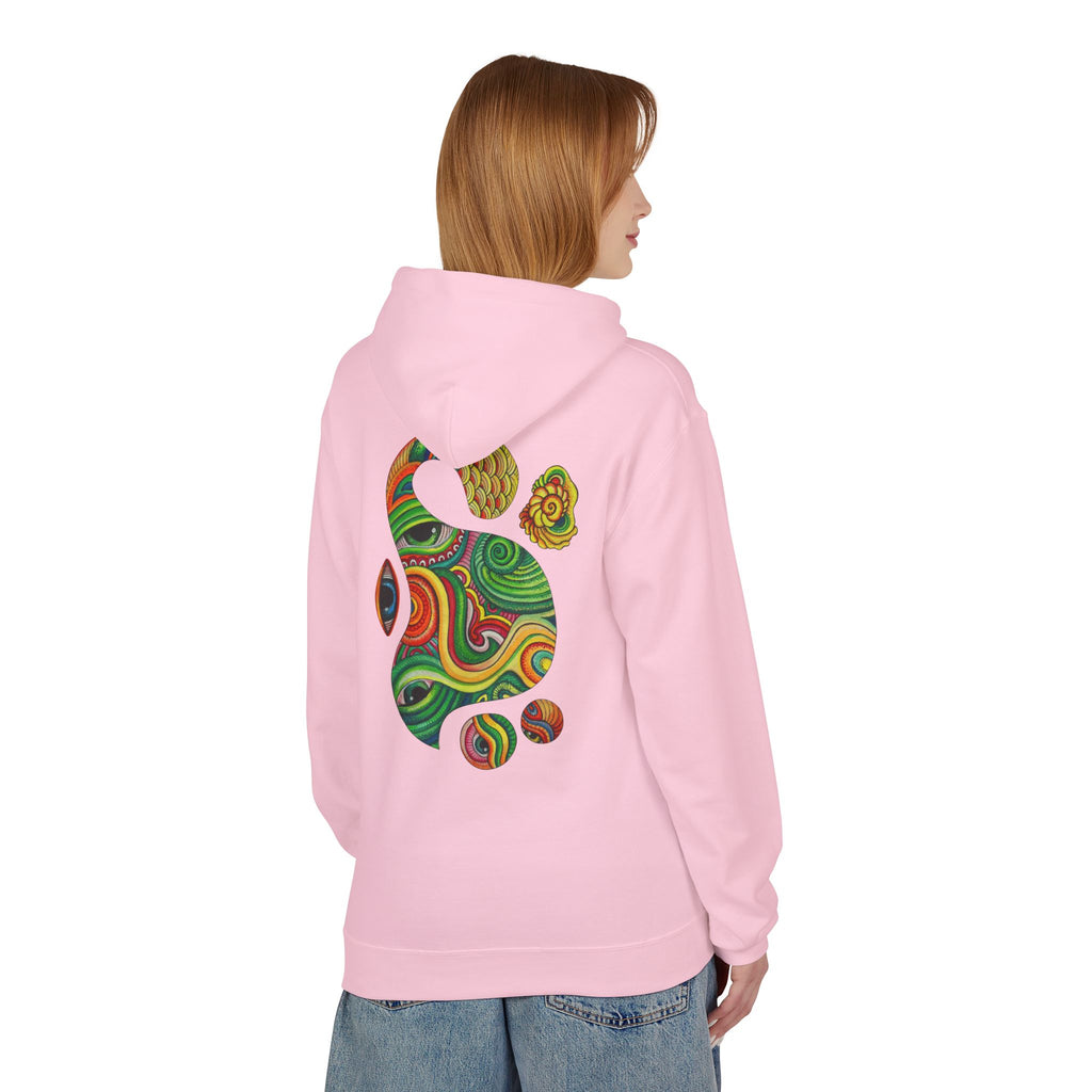 Psychedelic Swirl Hoodie — Colorful Abstract Apple Graphic #j64298