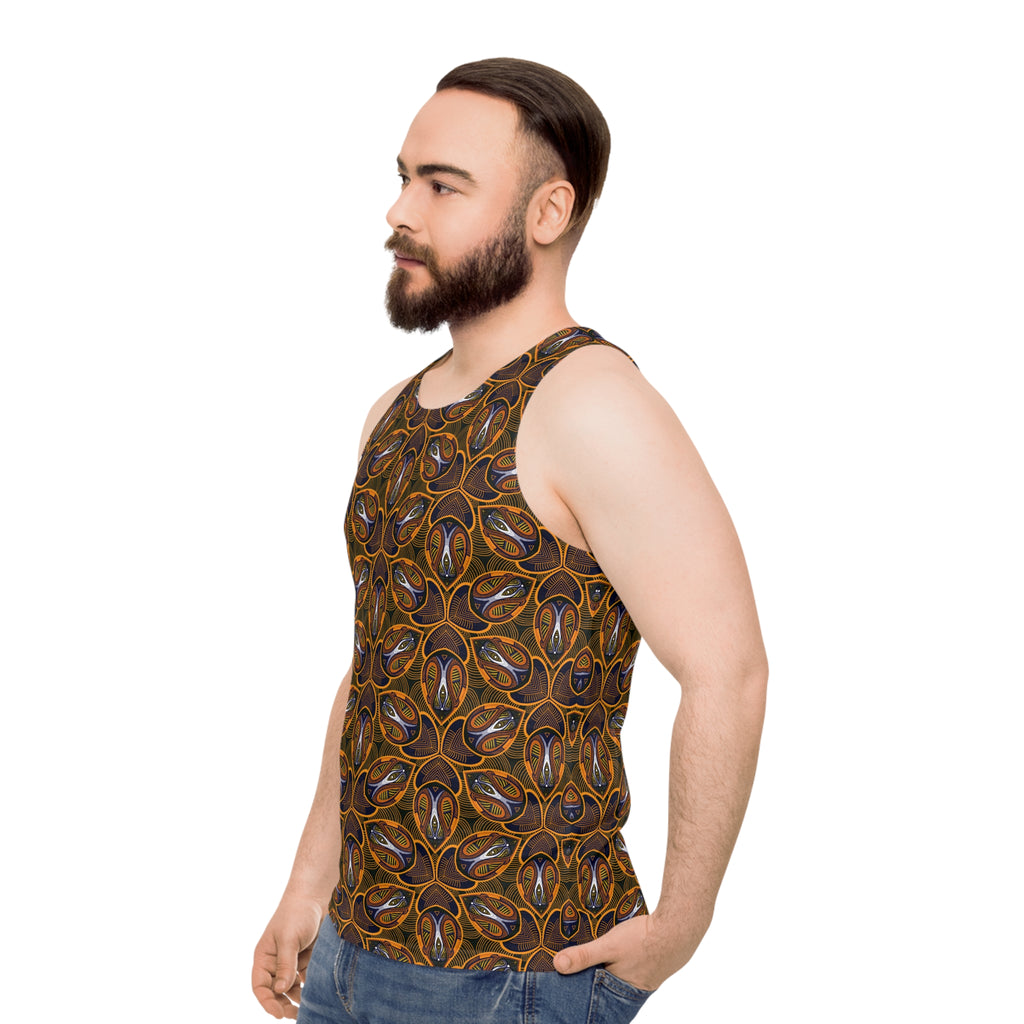 Bohemian Kaleidoscope All-Over-Print Tank Top — Earthy Floral Geometric Pattern #gd0087554