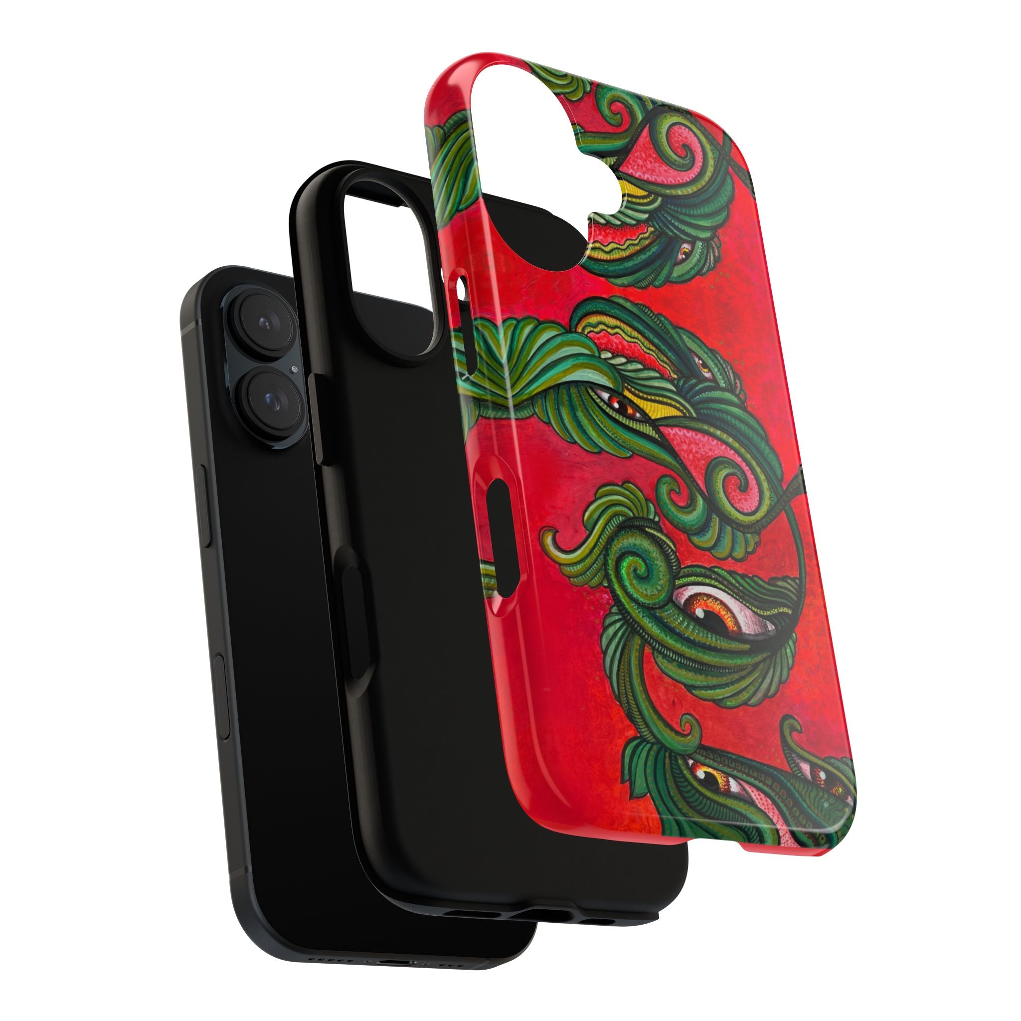Floral Vine Red Tough Phone Case — Protective Botanical iPhone Cover #t992213