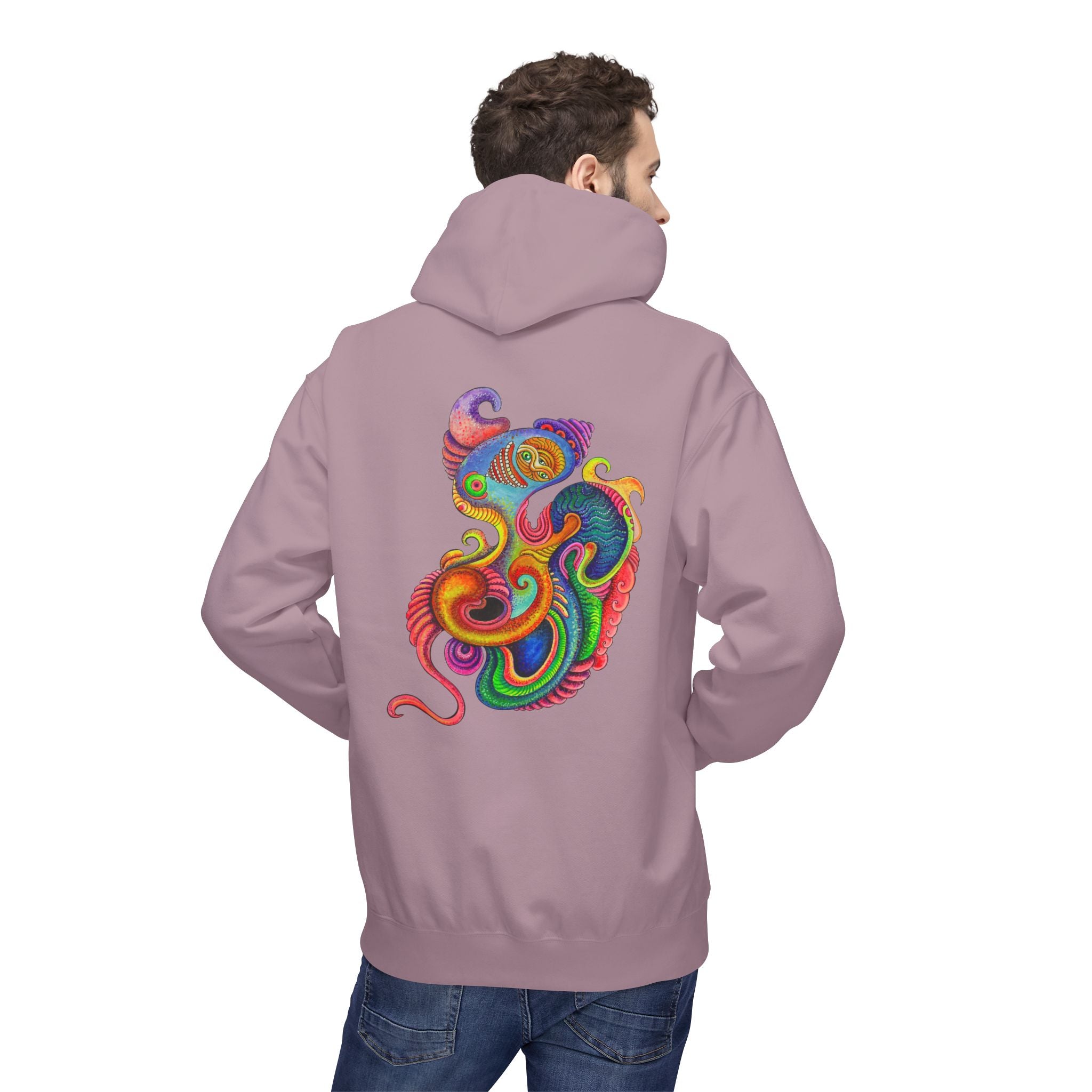 Psychedelic Abstract Snake Hoodie — Colorful Surreal Art Pullover #ggd76467