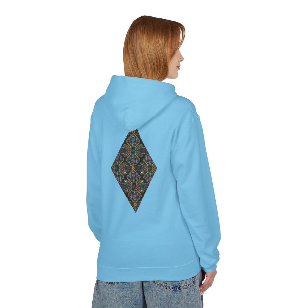 Geometric Mosaic Triangle Hoodie — Decorative Pattern Pullover #i865678