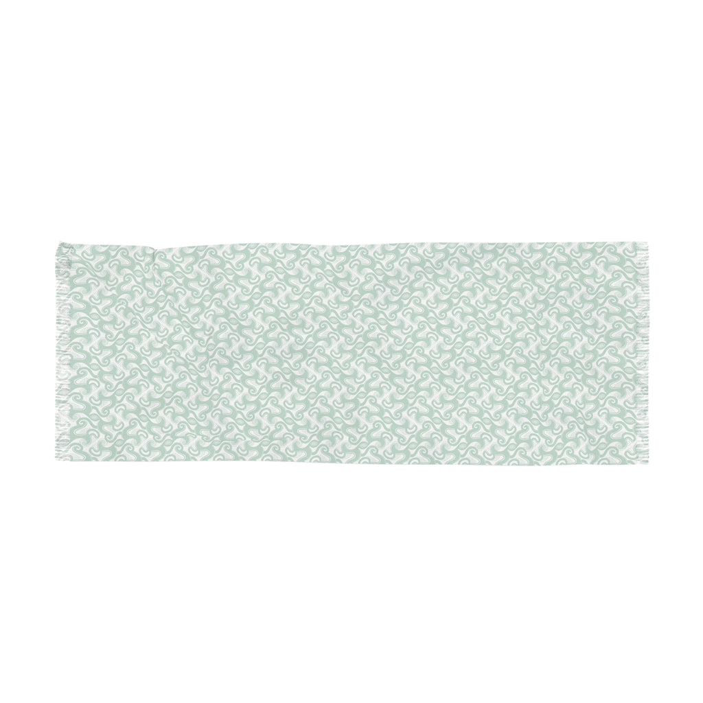 Lightweight Mint Floral Scarf – Soft Botanical Print Spring/Summer Wrap #l874257