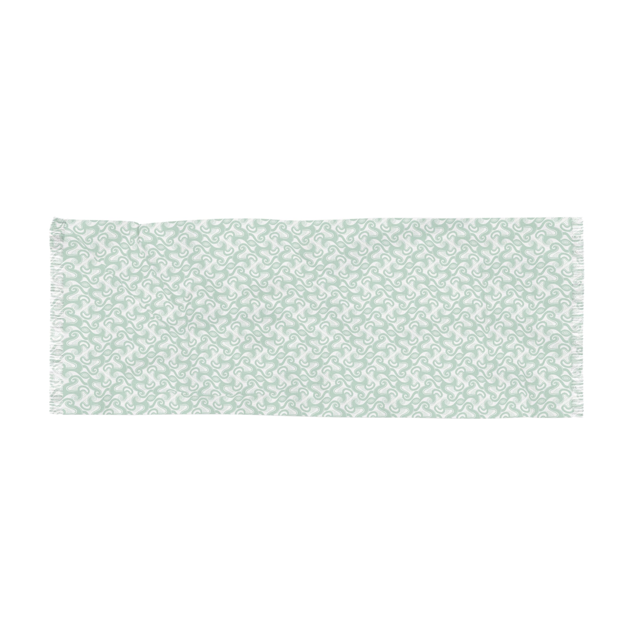 Lightweight Mint Floral Scarf – Soft Botanical Print Spring/Summer Wrap #l874257
