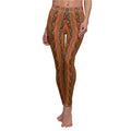 Autumnal Swirl Women's Leggings — Earthy Orange Patterned Yoga & Casual Wear #l8