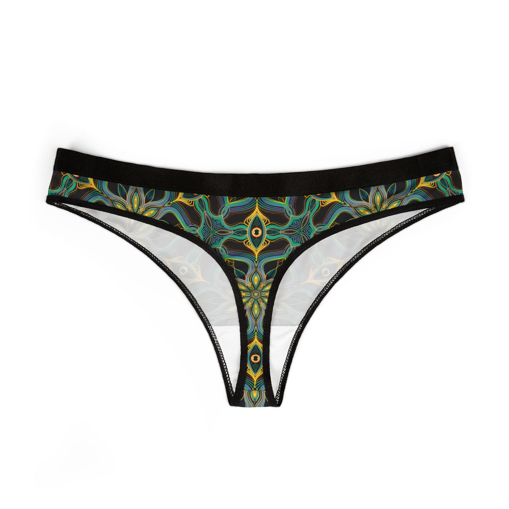 Kaleidoscope Floral Thong — Women's Patterned Bikini Underwear #gf98644