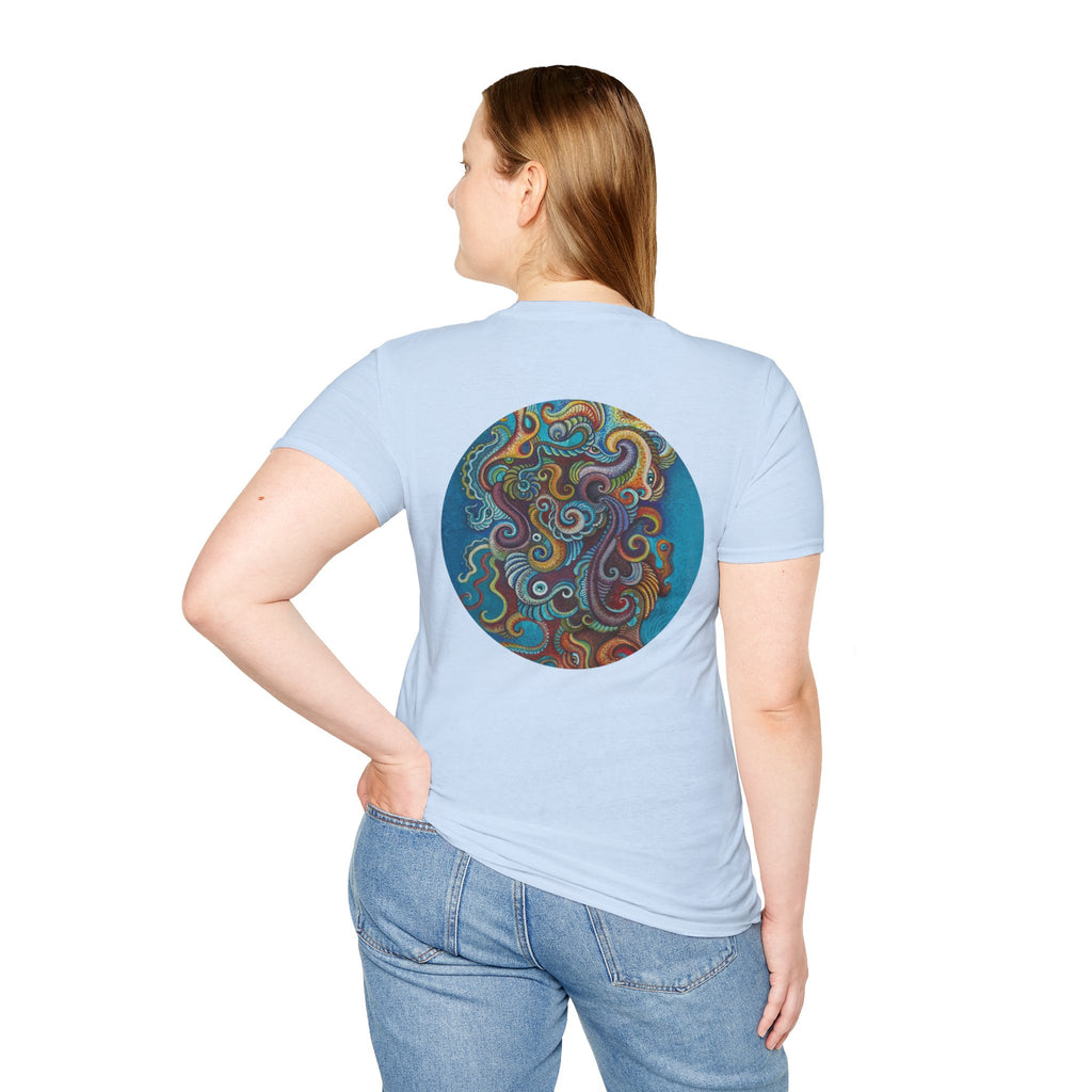 Psychedelic Keyhole T-Shirt — Colorful Swirl Art Tee #tsc8765