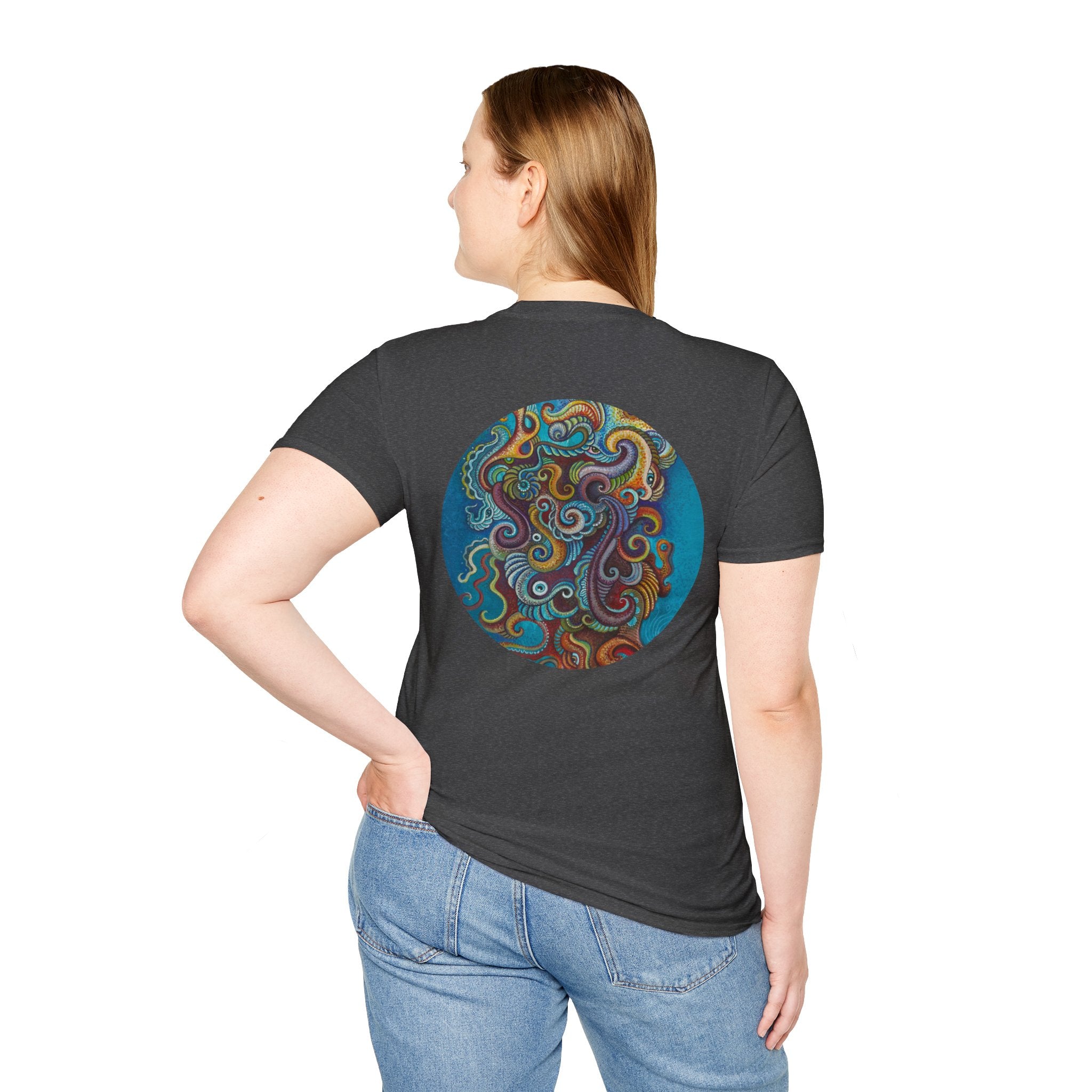 Psychedelic Keyhole T-Shirt — Colorful Swirl Art Tee #tsc8765