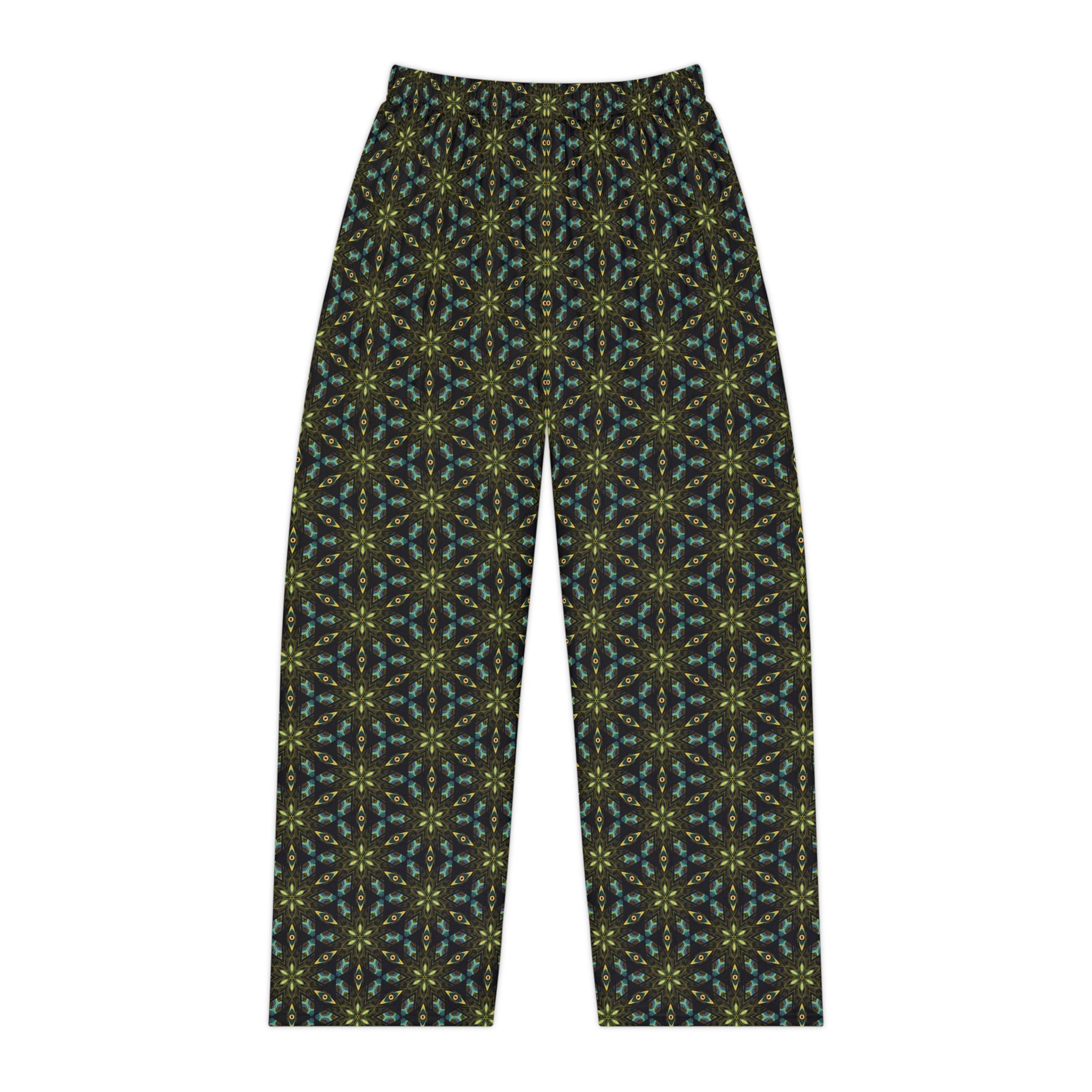 Women's Floral Geometric Pajama Pants — Cozy All-Over Print Lounge Pants #pp12