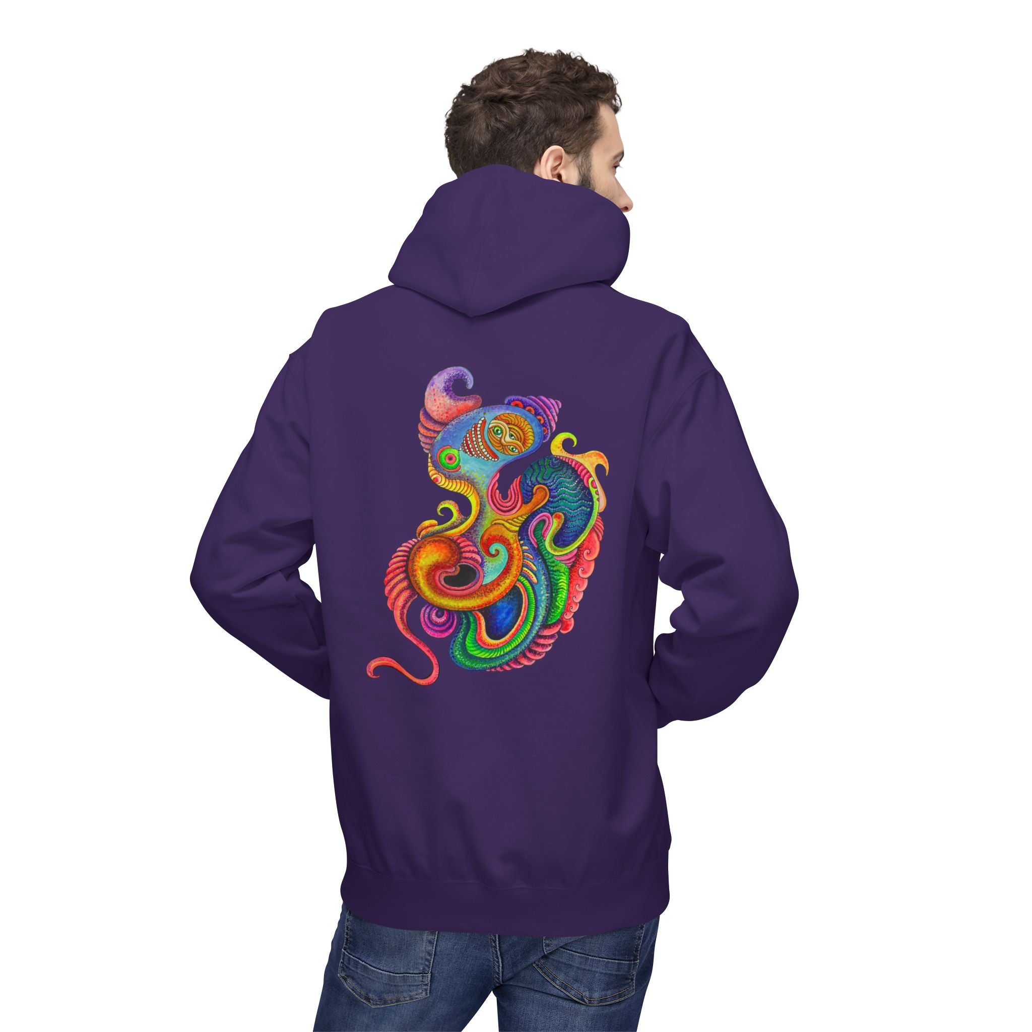 Psychedelic Abstract Snake Hoodie — Colorful Surreal Art Pullover #ggd76467