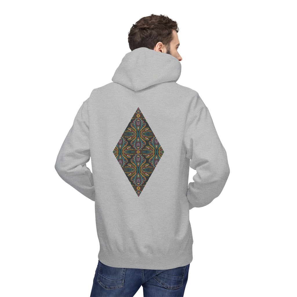 Geometric Mosaic Triangle Hoodie — Decorative Pattern Pullover #i865678
