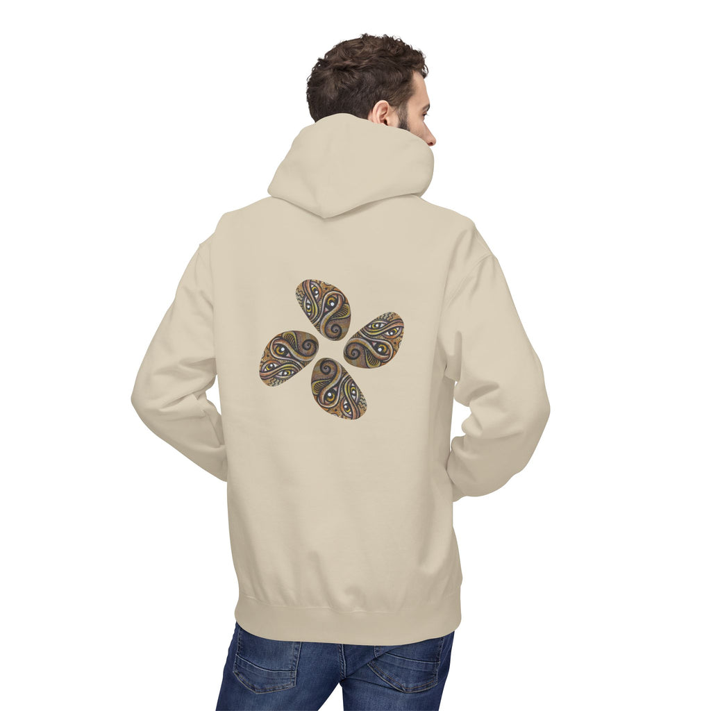 Leaf Pattern Hoodie — Boho Tribal Feather Design Pullover #f8635678