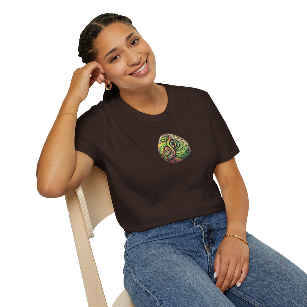Psychedelic Green Mandala T-Shirt — Abstract Tribal Circle Art Tee #h84210