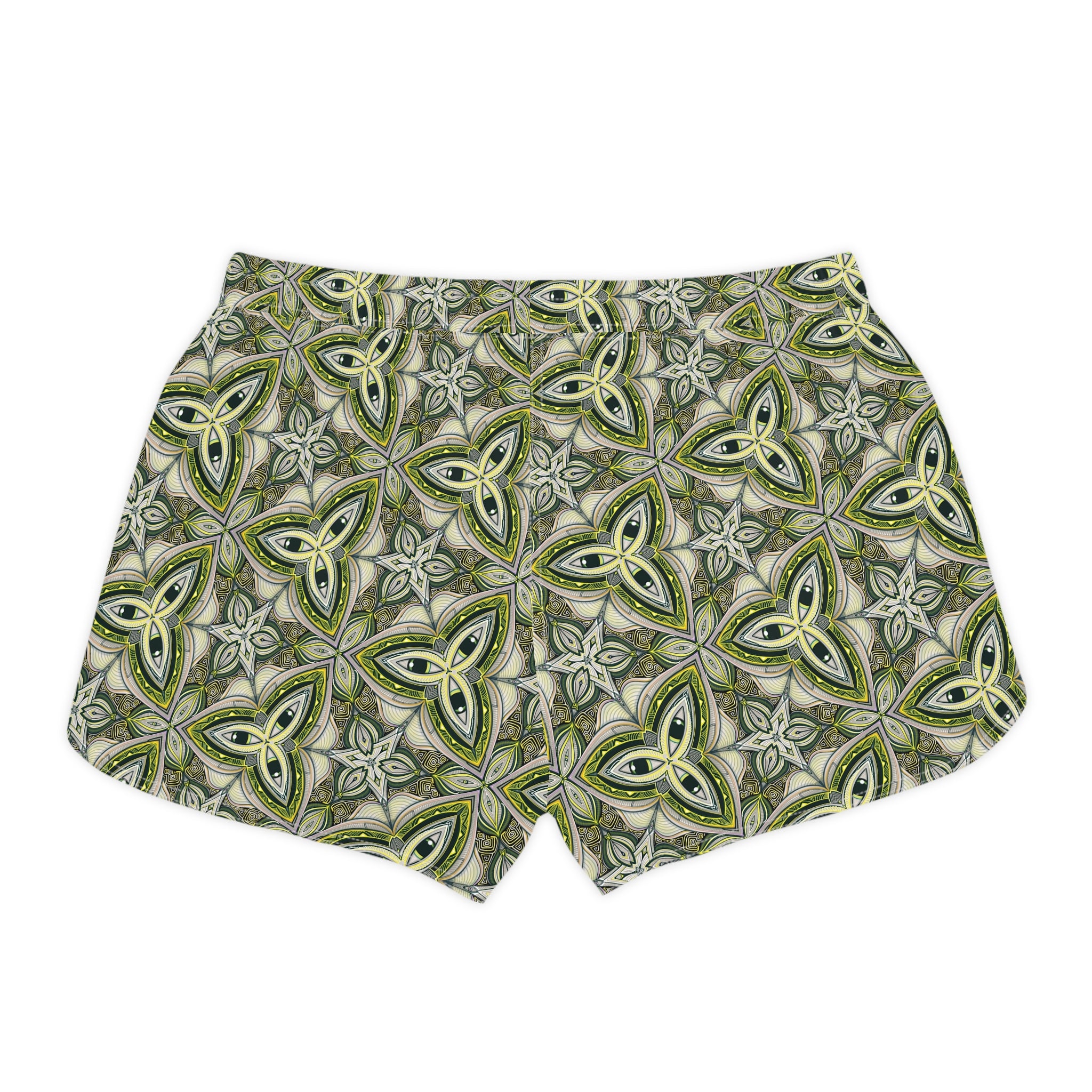 Green Celtic Tile Women's Casual Shorts — Boho Kaleidoscope AOP Lounge Shorts #gda9842