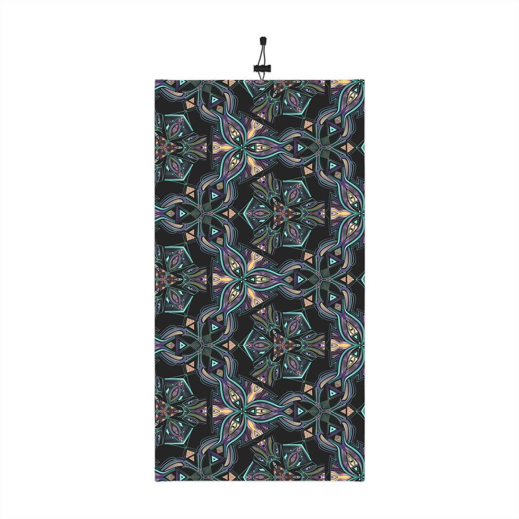 Winter Neck Gaiter — Floral Kaleidoscope Drawstring Face Warmer #sd245725