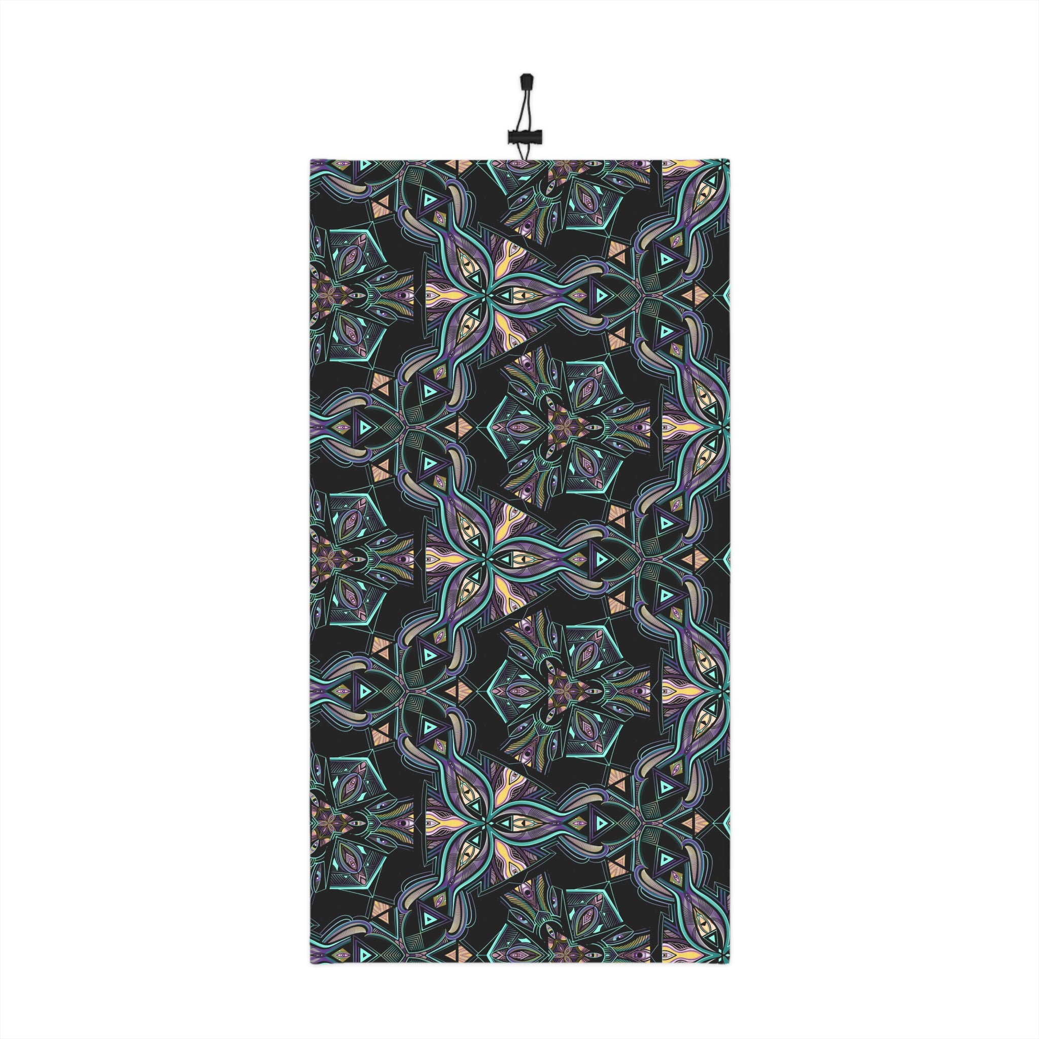Winter Neck Gaiter — Floral Kaleidoscope Drawstring Face Warmer #sd245725