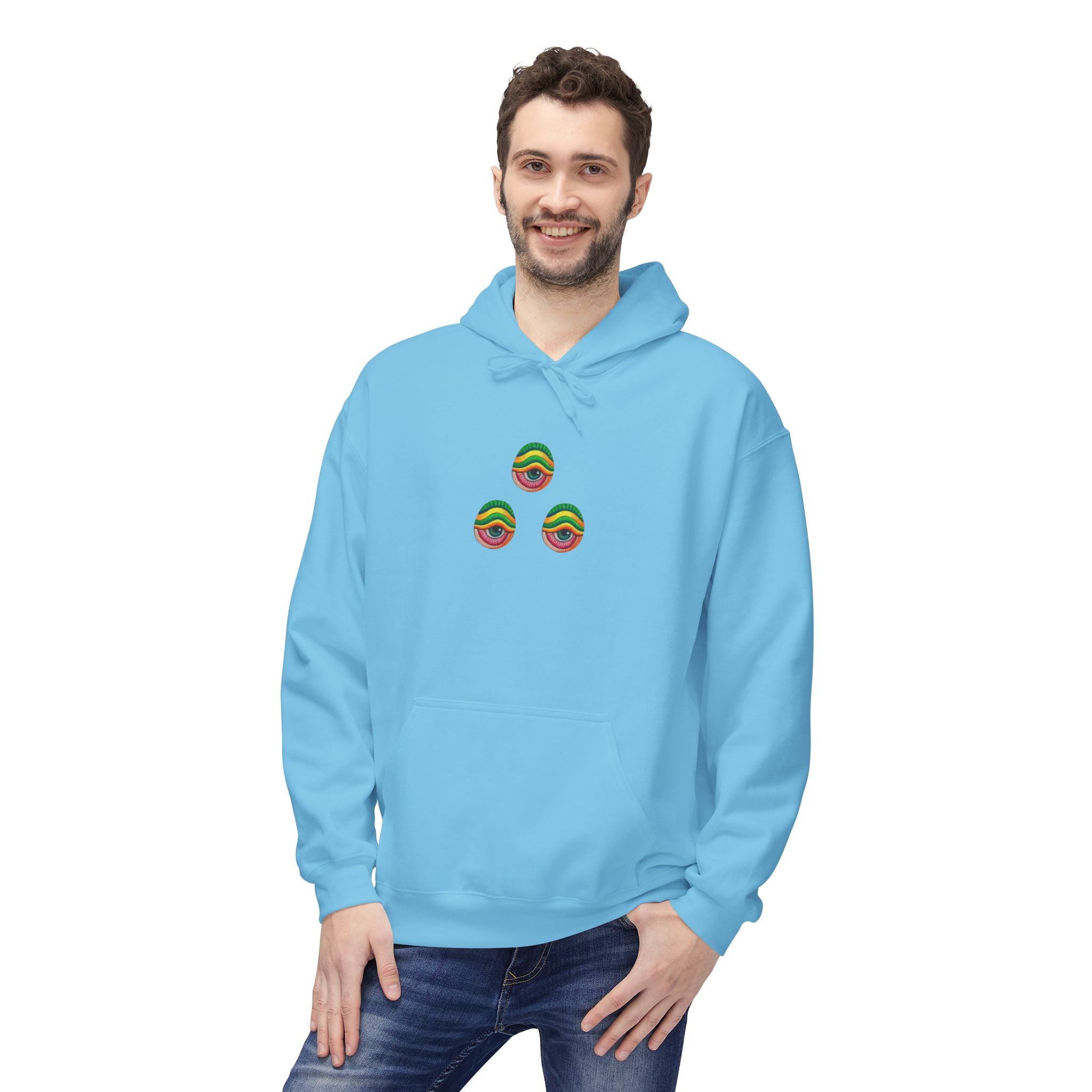 Psychedelic Swirl Hoodie — Colorful Abstract Apple Graphic #j64298