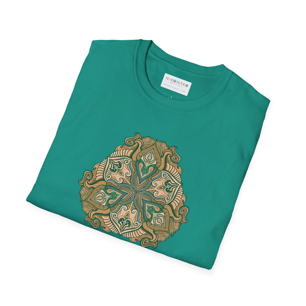 Green Celtic Knot Mandala T-Shirt | Floral Shamrock Pattern