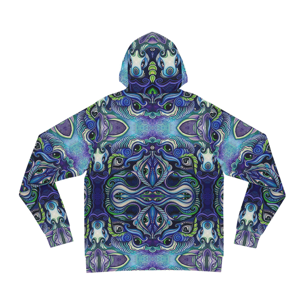 Psychedelic Kaleidoscope Hoodie — Blue Green All-Over Print Fashion Hoodie #g86469