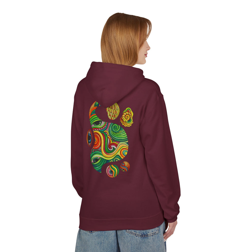 Psychedelic Swirl Hoodie — Colorful Abstract Apple Graphic #j64298