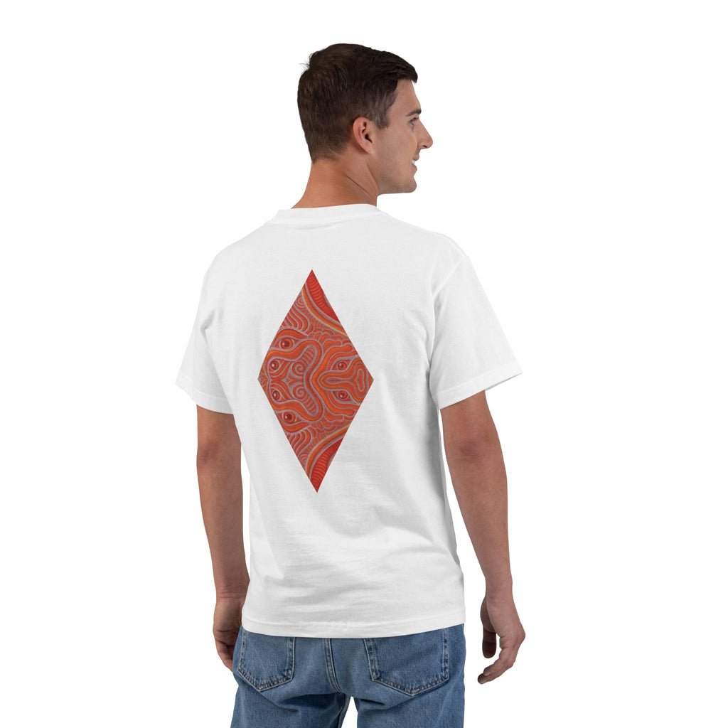Geometric Red Diamond Graphic T-Shirt #kd753097