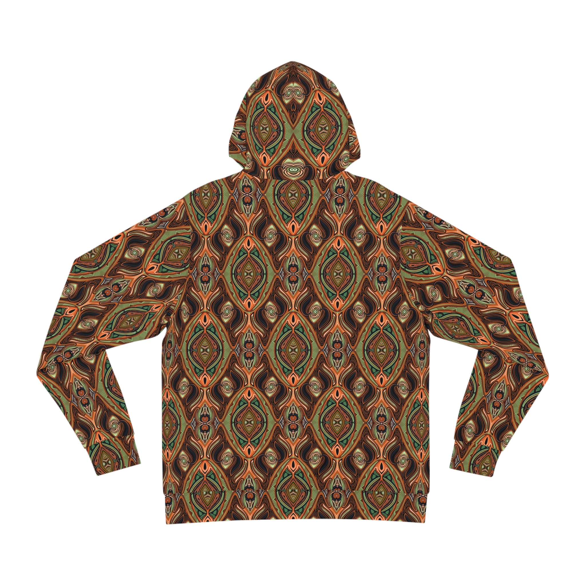 Boho Earth-Tone All-Over Print Hoodie – Retro Geometric Pattern #h006688