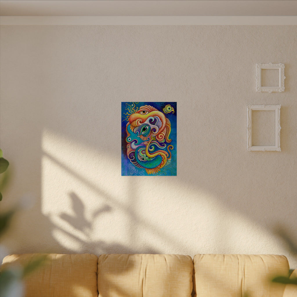Abstract Psychedelic Watercolor Poster — Textured Matte Art Print #wp2