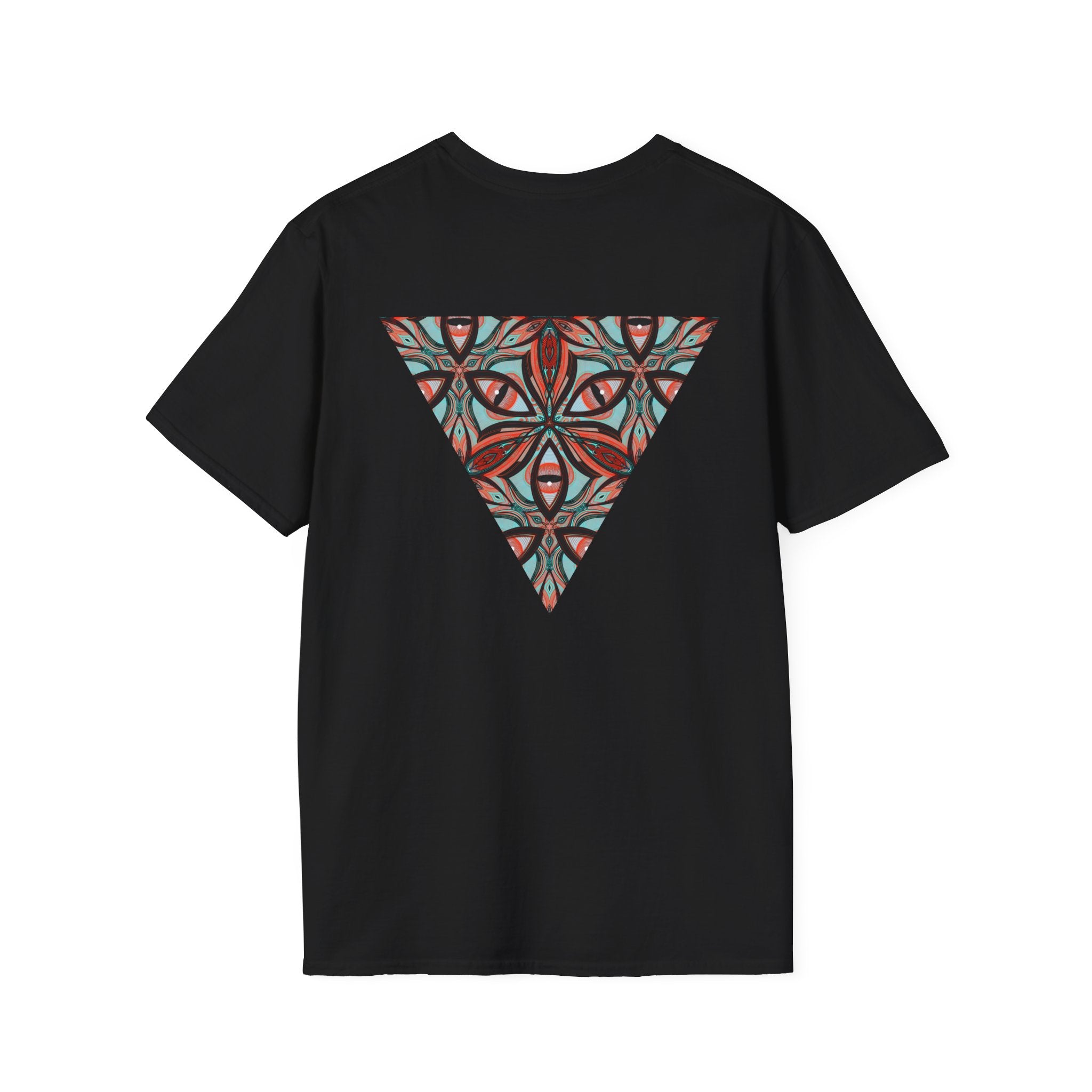 Geometric Tribal Pattern T-Shirt | Kaleidoscope Triangle Eye Motif