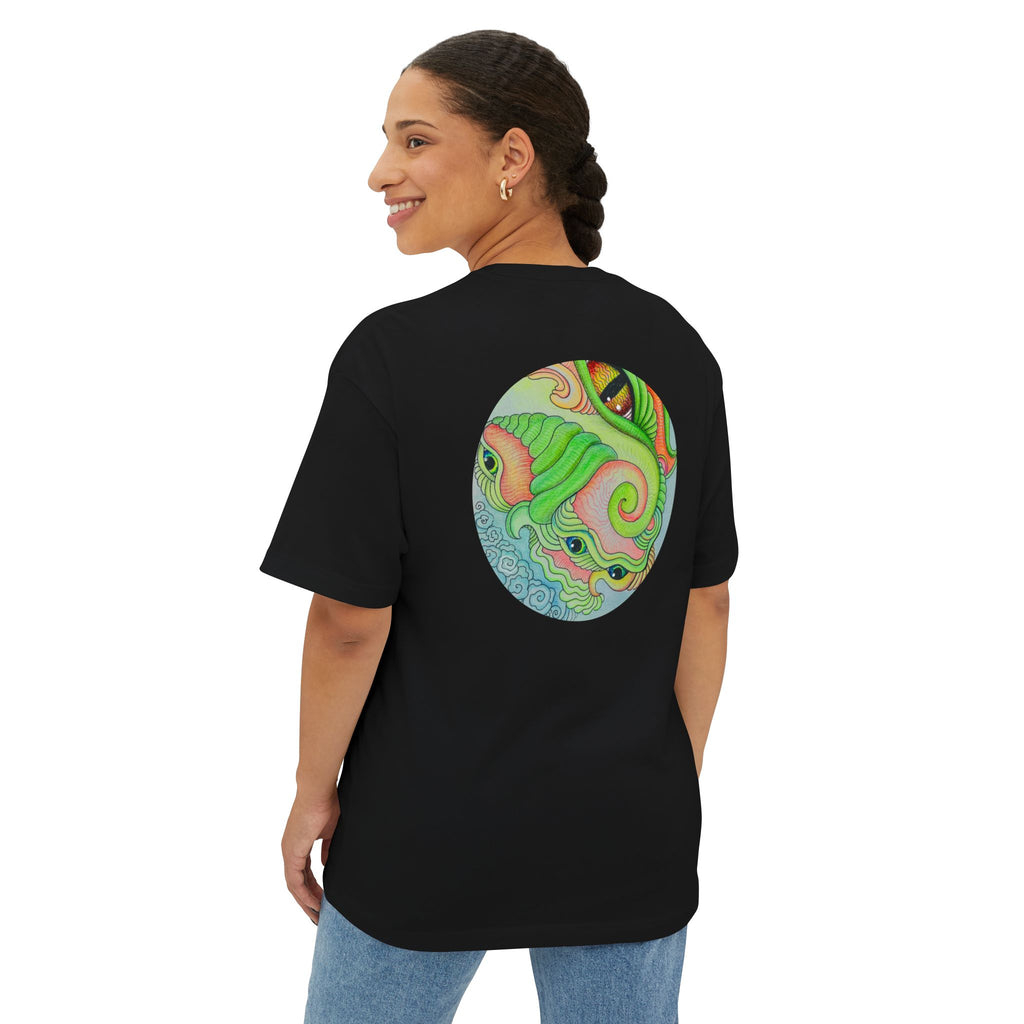 Psychedelic Triangle & Circle Graphic Tee — Retro Swirl Art T-Shirt #gr9523