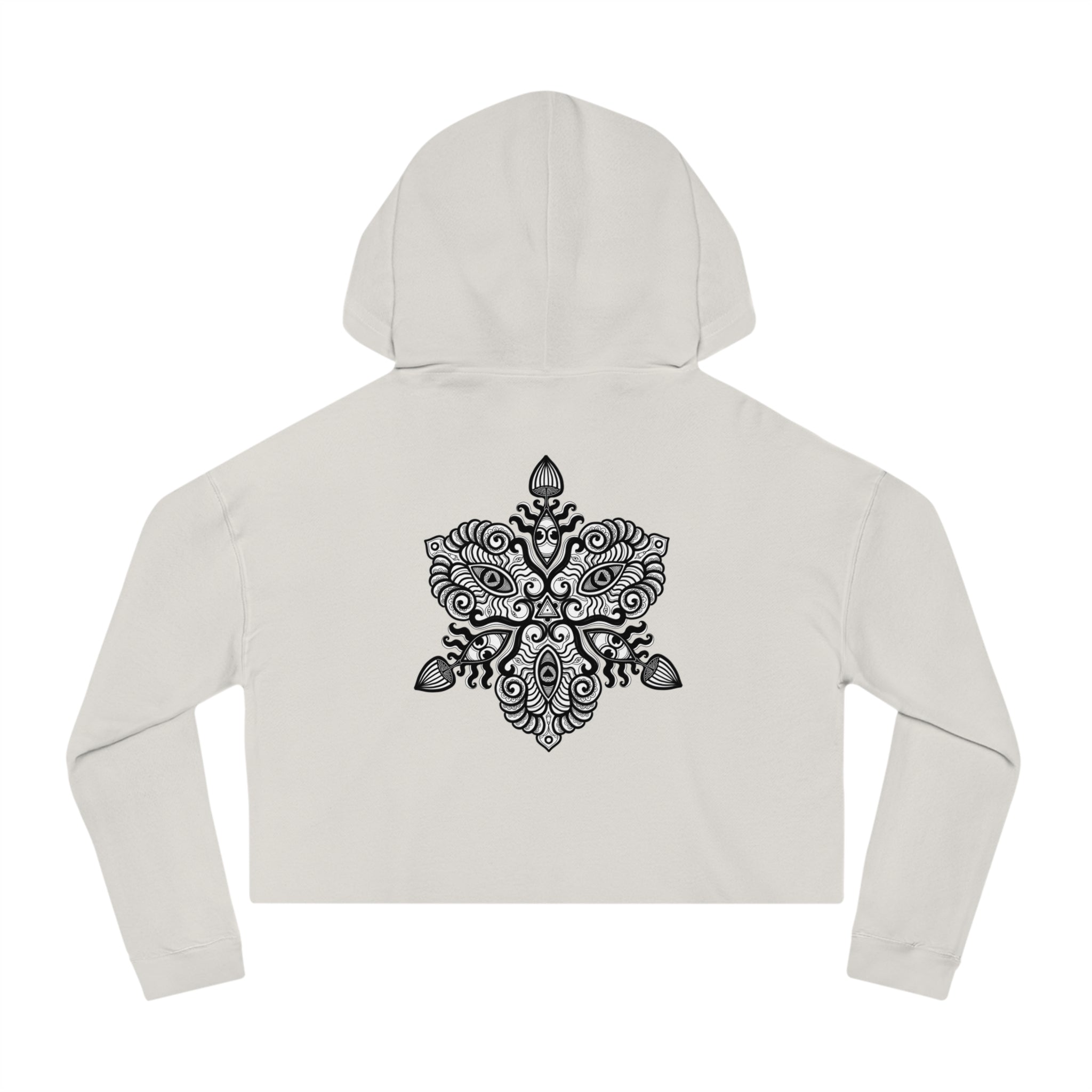 Cropped Hoodie — Boho Mandala Henna Floral Print #h98647