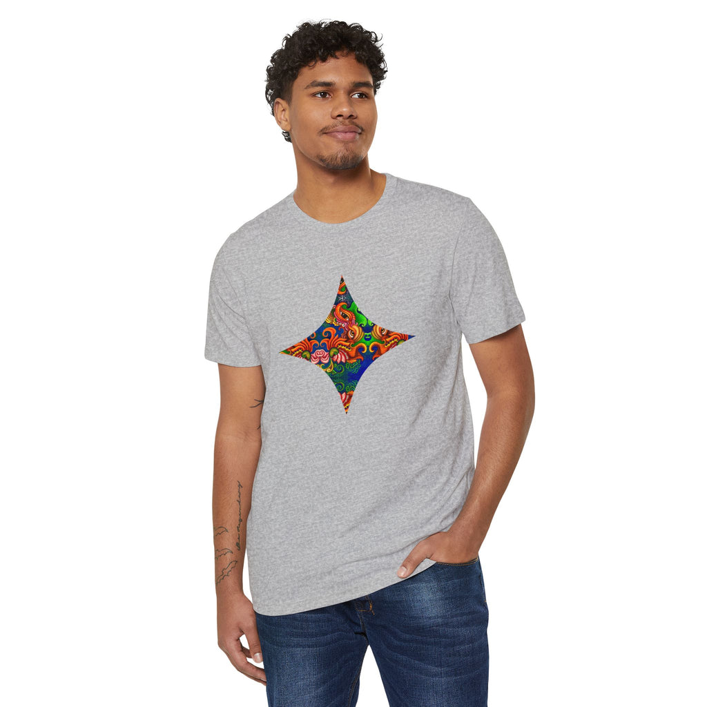 Psychedelic Floral Diamond T‑Shirt — Colorful Retro Pattern Tee #oigr88443