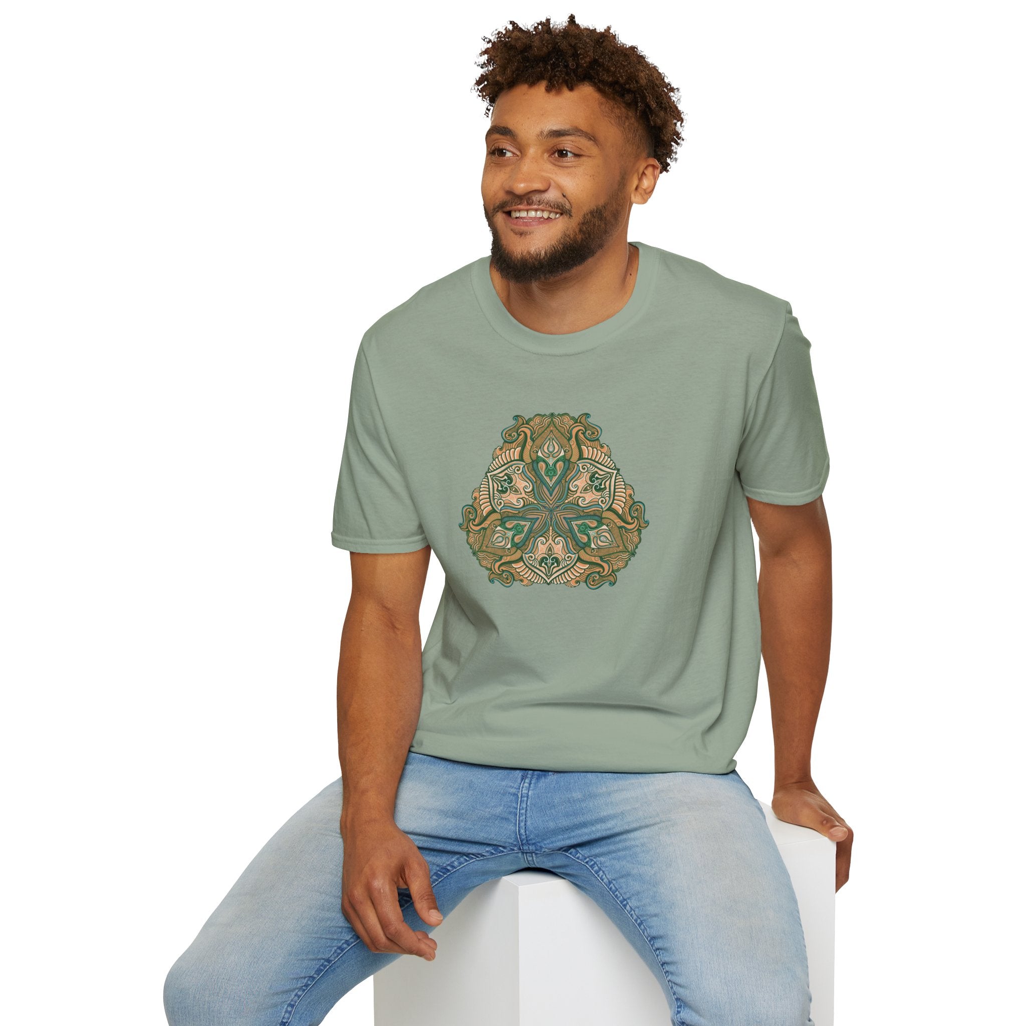 Green Celtic Knot Mandala T-Shirt | Floral Shamrock Pattern