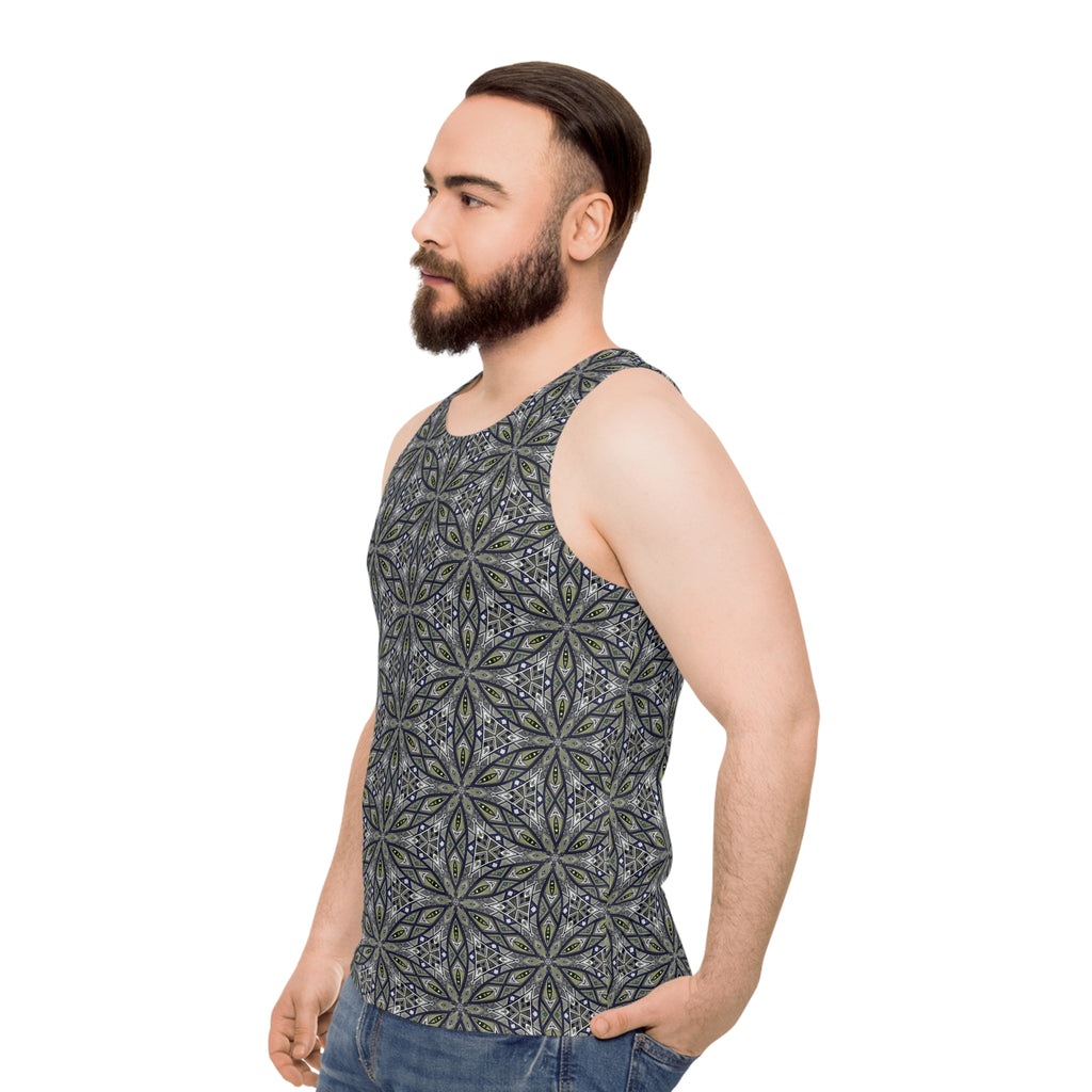 Mandala Geometric All-Over Print Tank Top — Boho Floral Pattern #sfy3571