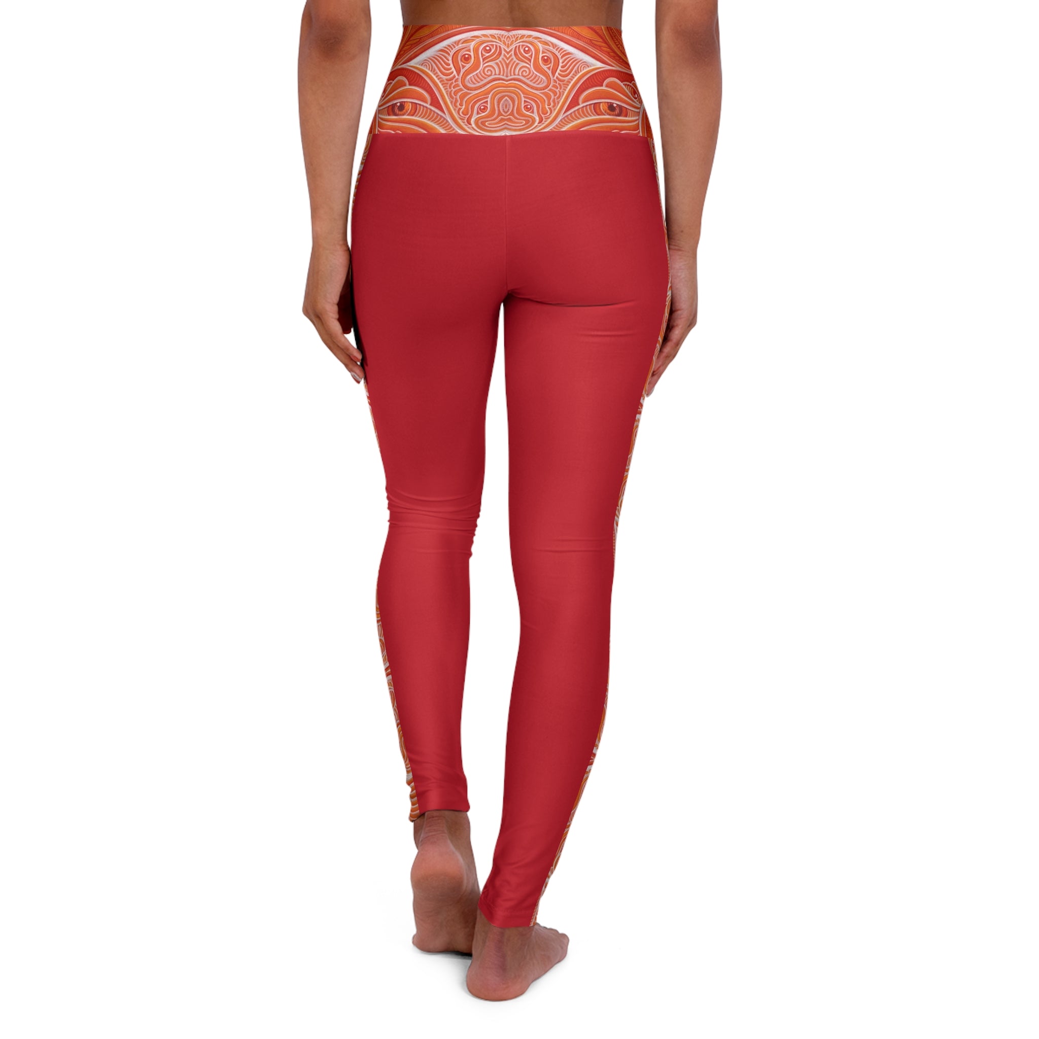 High-Waisted Yoga Leggings — Minimal White AOP Activewear #h0845788