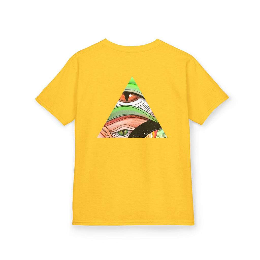 Abstract Eye Pattern Kids Tee | Geometric Star & Triangle Art