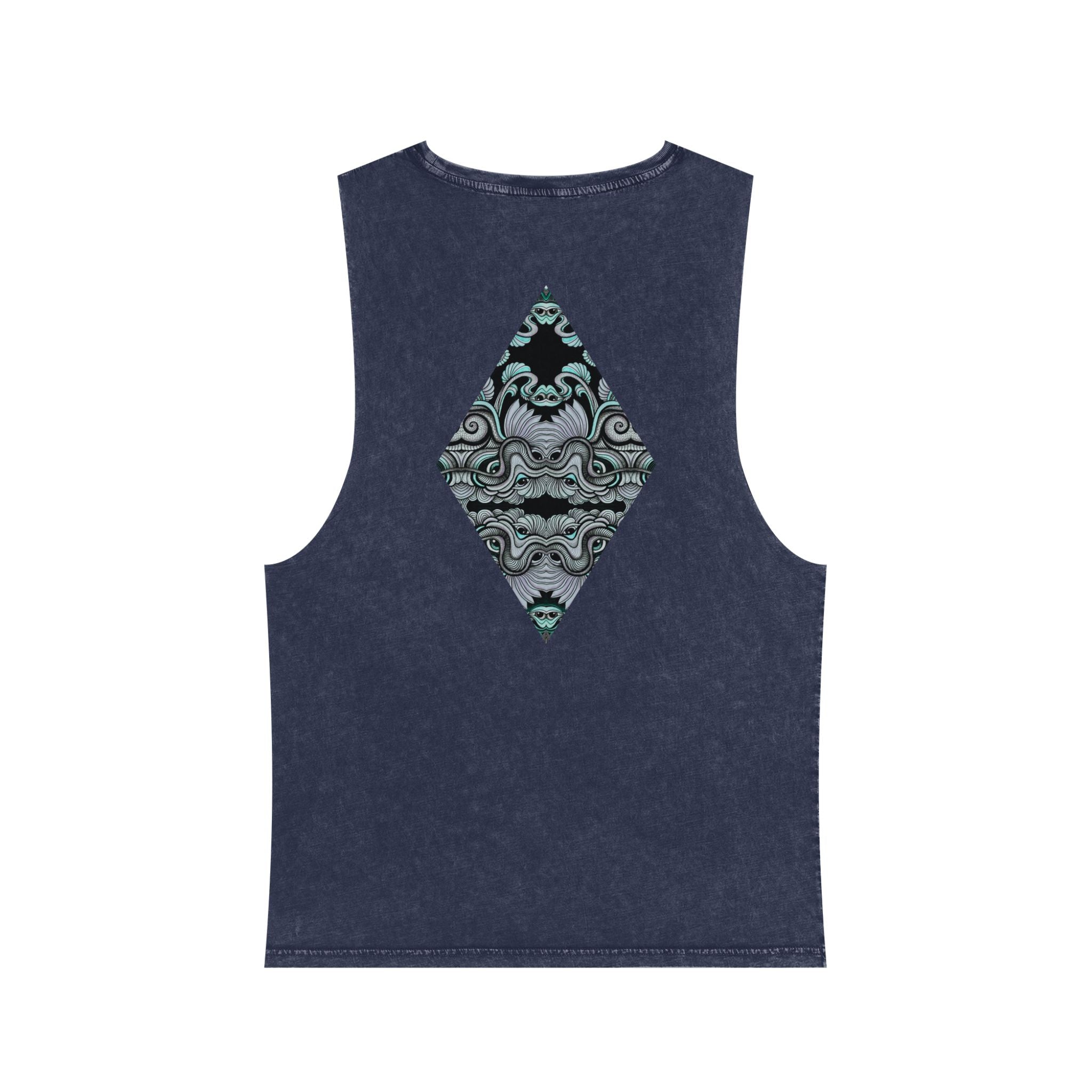 Stonewash Tank Top with Ornate Keyhole Design #sdxv24498