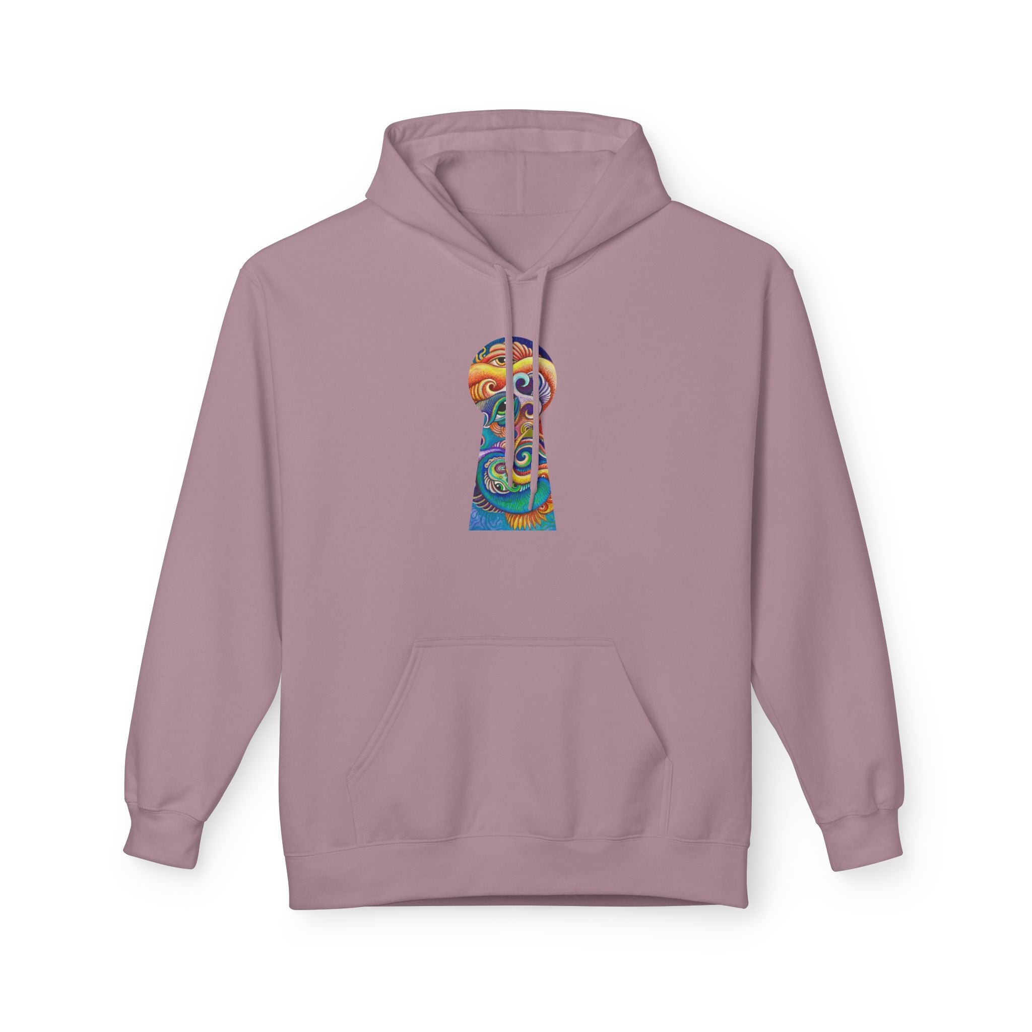 Abstract Psychedelic Face Hoodie | Colorful Surreal Keyhole Art