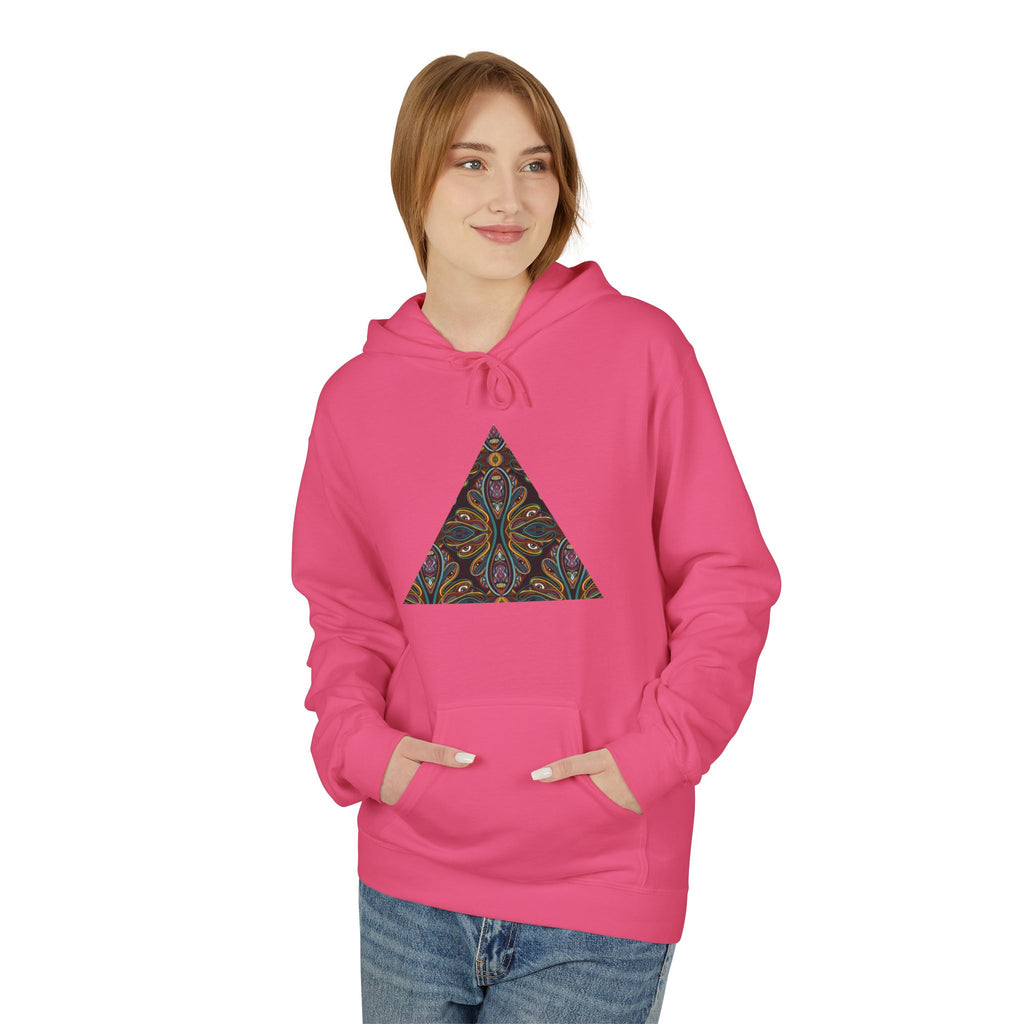 Geometric Mosaic Triangle Hoodie — Decorative Pattern Pullover #i865678