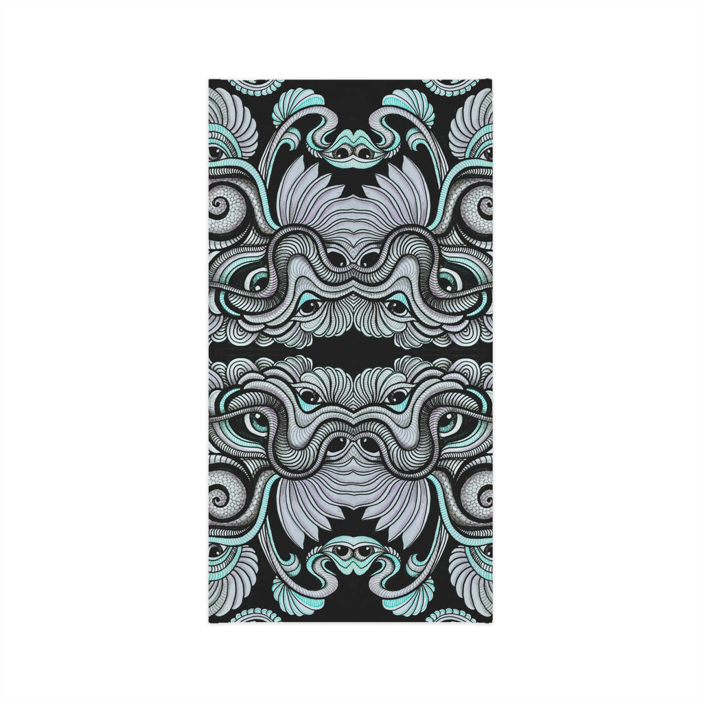 Neck Gaiter — Retro Floral Geometric Pattern in Lavender & Peach