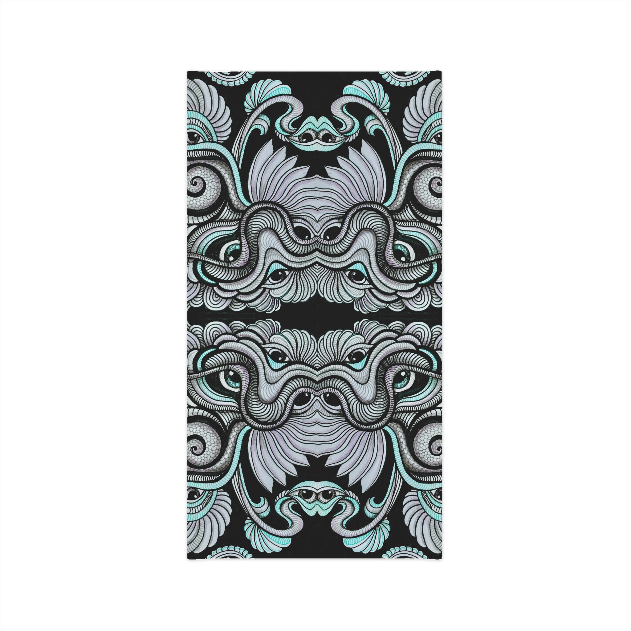 Neck Gaiter — Retro Floral Geometric Pattern in Lavender & Peach