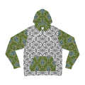 Green Psychedelic Pattern Hoodie — All-Over Print Abstract Hooded Sweatshirt #g98765346