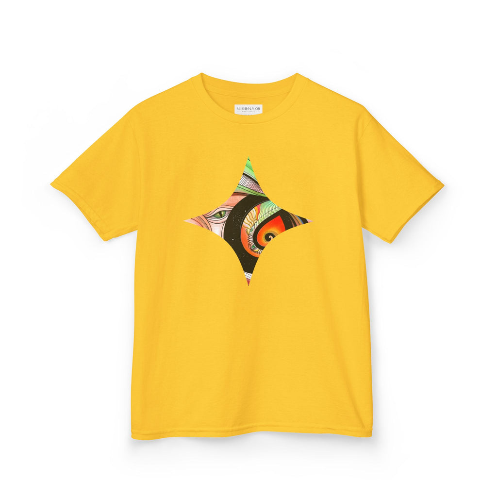 Abstract Eye Pattern Kids Tee | Geometric Star & Triangle Art