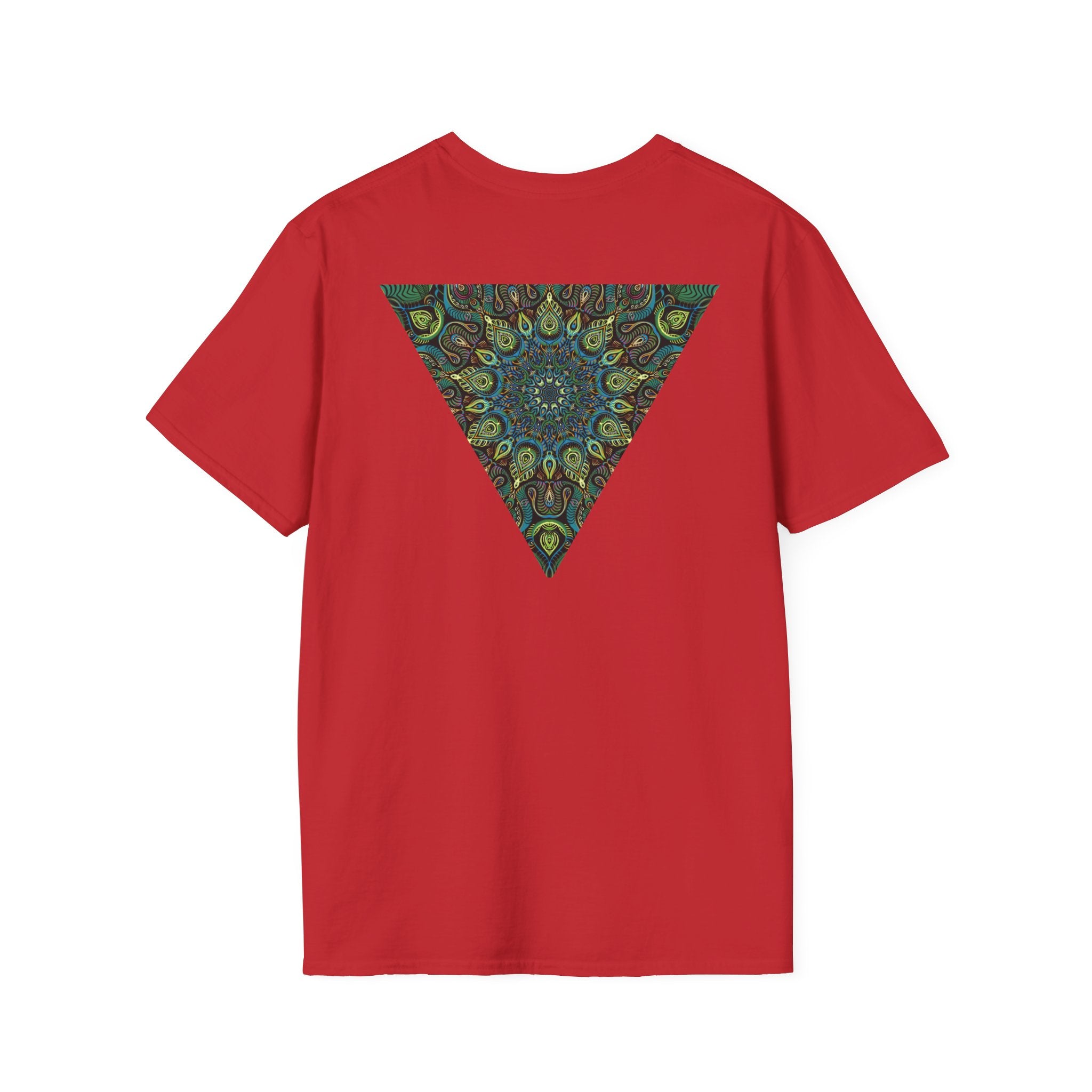 Green Mandala Triangle T-Shirt – Psychedelic Geometric Art Tee # kh9732