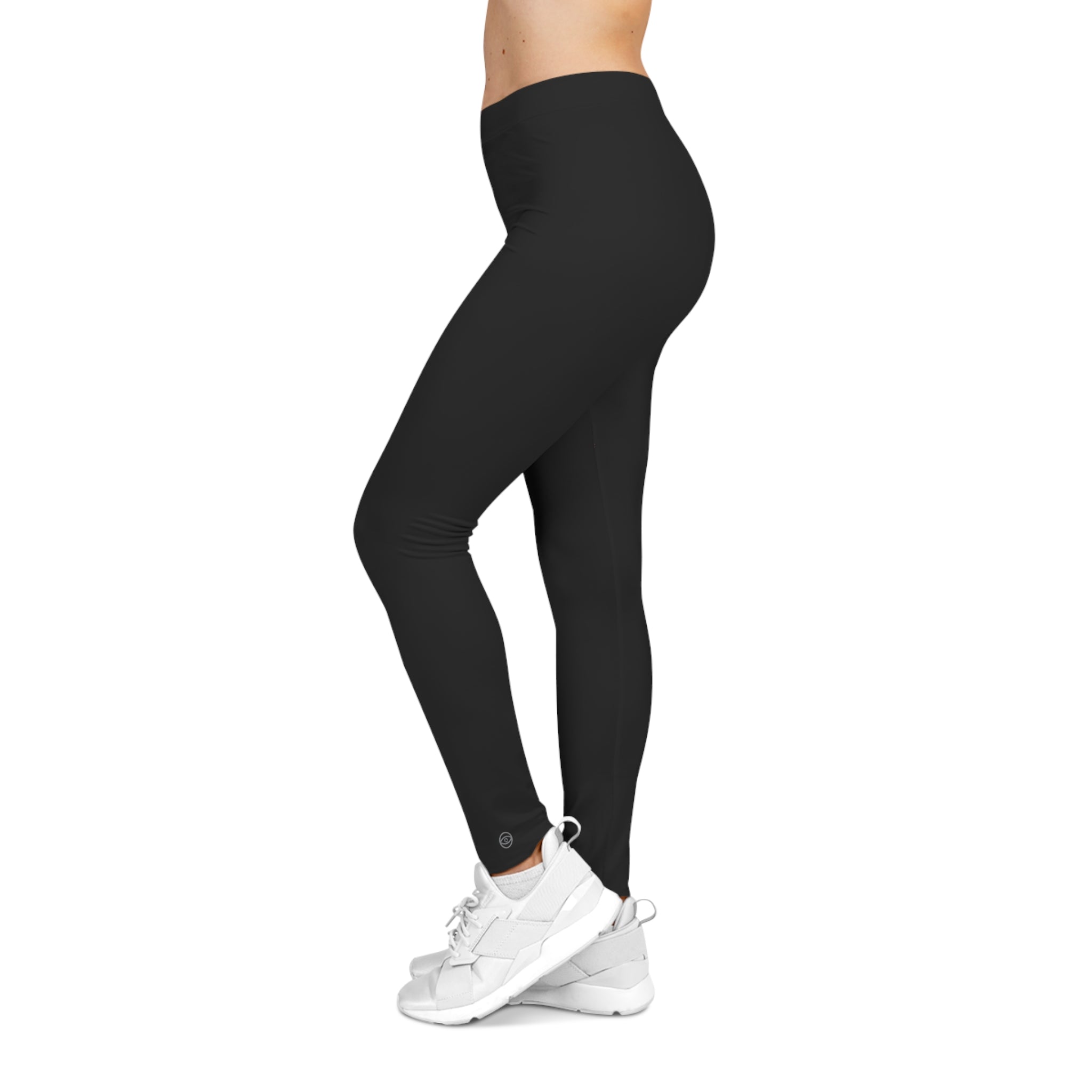 Black Side-Stripe Leggings — Slim Fit Women's Casual Activewear #h9869