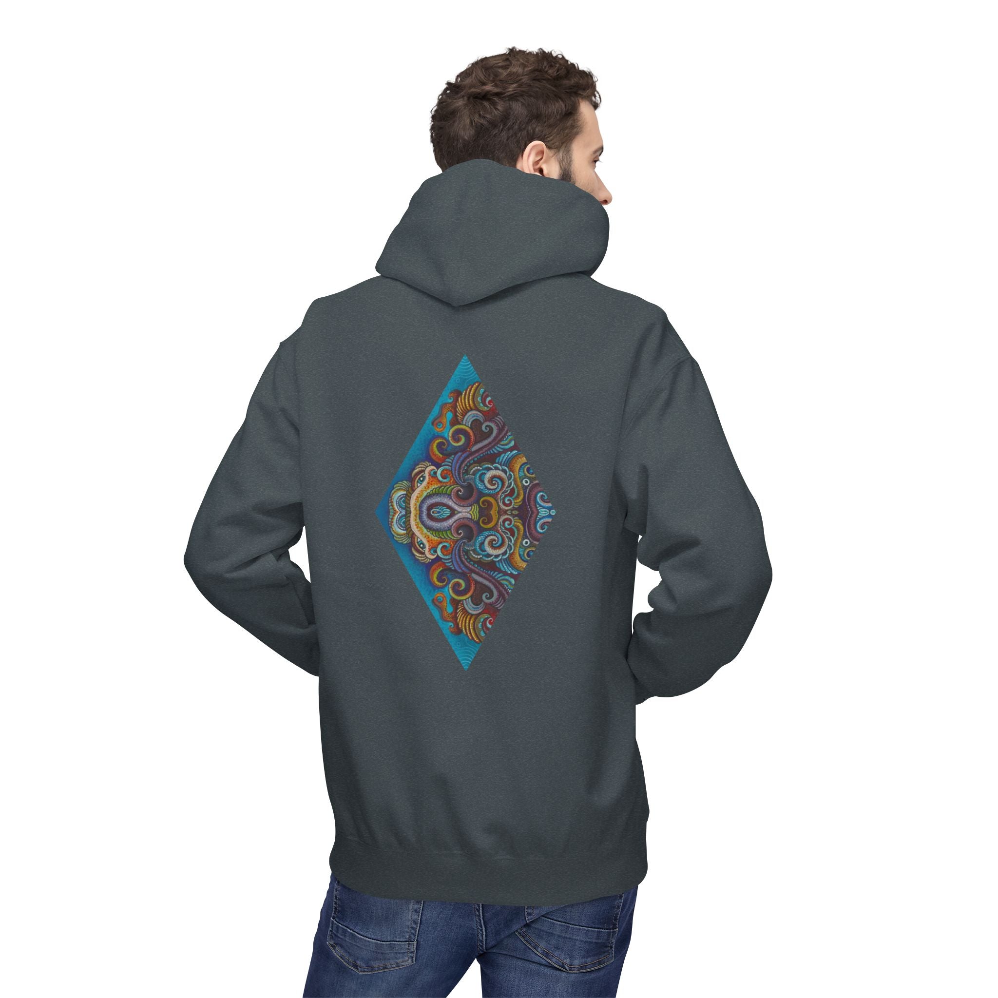 Hoodie — Colorful Geometric Tribal Diamond Print #g765889